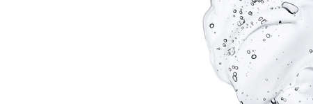Transparent gel texture on a white background.の写真素材