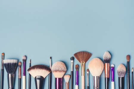 A set of different makeup brushes.の写真素材