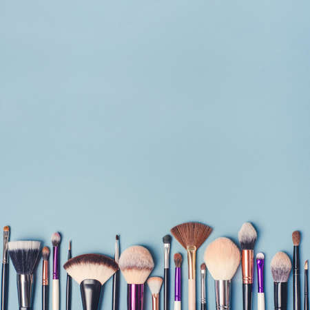 A set of different makeup brushes.の写真素材