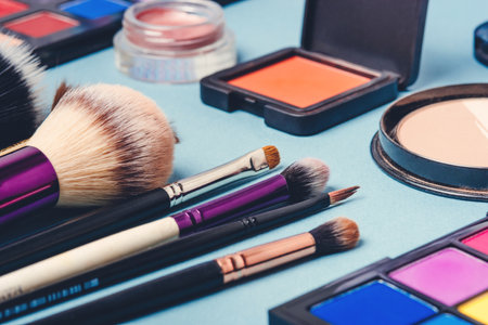 A set of different cosmetics for make-up.の写真素材