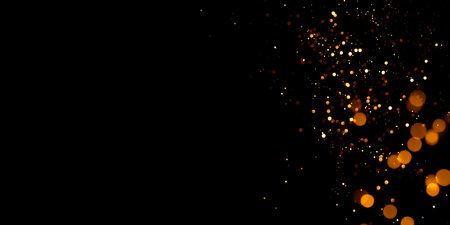 Abstract black background with defocused sequins.の写真素材