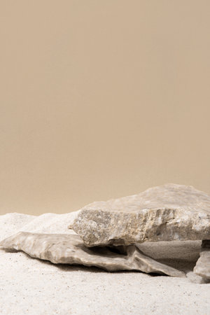 Natural cosmetic background for product presentation.の写真素材