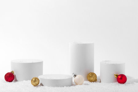 Cosmetic background for Christmas and winter holiday.の写真素材