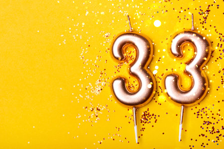 33 years celebration. Greeting banner.の写真素材