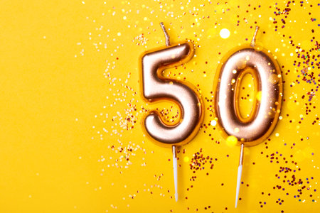 50 years celebration. Greeting banner.の写真素材