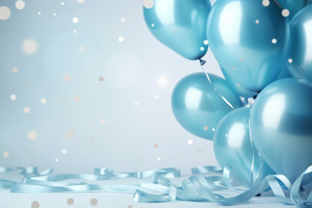 Festive background with blue balls.の素材