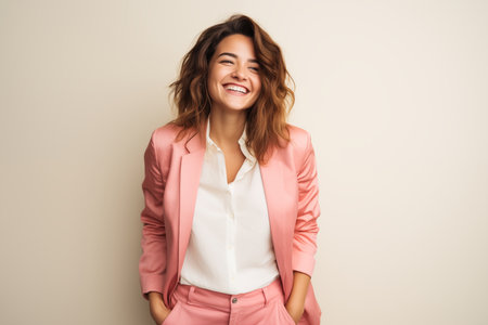Portrait of a smiling young woman.の素材