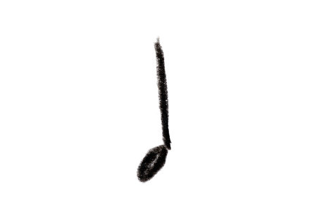 A minimalist pencil sketch of musical note isolated on a white background.の写真素材