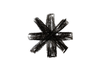 A sketch of the multiplication sign in black pencil, highlighted on a white background, is ideal for design projects symbolizing mathematical division.の写真素材