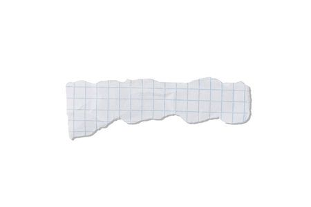 A torn piece of craft paper isolated on a white background. Perfect for eco-friendly designs and art projectsの写真素材