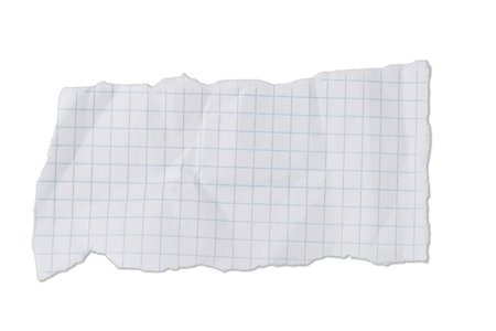 A torn piece of craft paper isolated on a white background. Perfect for eco-friendly designs and art projectsの写真素材