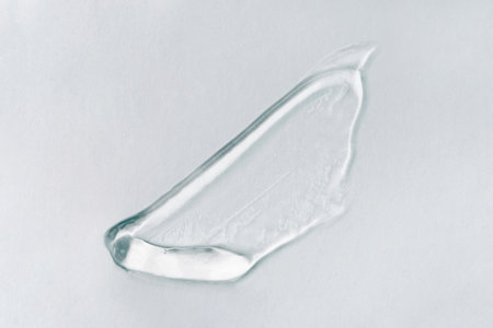 Transparent gel texture on a white background.の写真素材