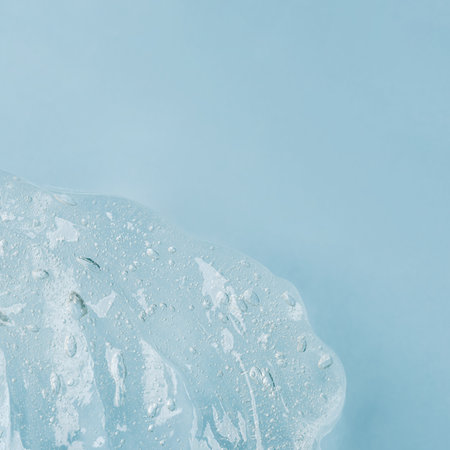 Transparent Skin care Product on Blue Backgroundの写真素材