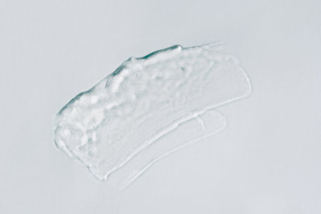 Transparent gel texture on a white background.の写真素材