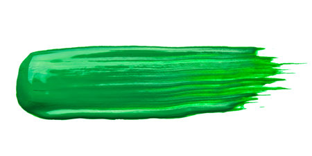Bold Green Brush Stroke. Vibrant Abstract Paint Textureの写真素材