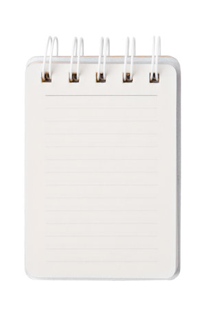 Blank notebook with ring spine isolated on white backgroundの写真素材