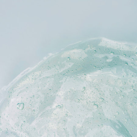 Transparent gel texture on a white background.の写真素材