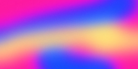 A vibrant gradient background with vibrant pink, blue and yellow hues blending seamlessly into each other. A design with a subtle noise texture that adds depth and visual interest.の写真素材