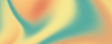Bright gradient background of light yellow, orange and turquoise colors with a grainy texture. The design is perfect for banners, posters, headlines and covers.の写真素材