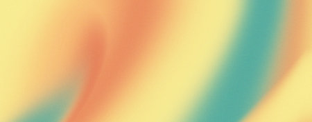 Bright gradient background of light yellow, orange and turquoise colors with a grainy texture. The design is perfect for banners, posters, headlines and covers.の写真素材