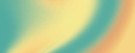 Bright gradient background of light yellow, orange and turquoise colors with a grainy texture. The design is perfect for banners, posters, headlines and covers.の写真素材