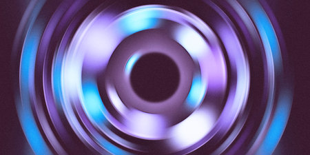 Spin blur effect in purple and blue colors with grainy texture on dark backgroundの写真素材