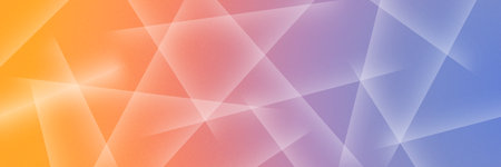 Abstract bright background with geometric lines and grainy texture in blue and orange hue.の写真素材