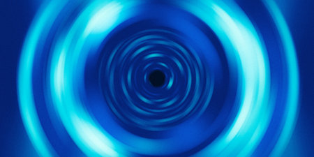 Spin blur effect in blue color with grainy textureの写真素材