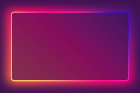 Neon frame for your design in red and yellow colorsの写真素材
