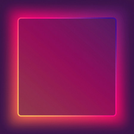 Neon frame for your design in red and yellow colorsの写真素材