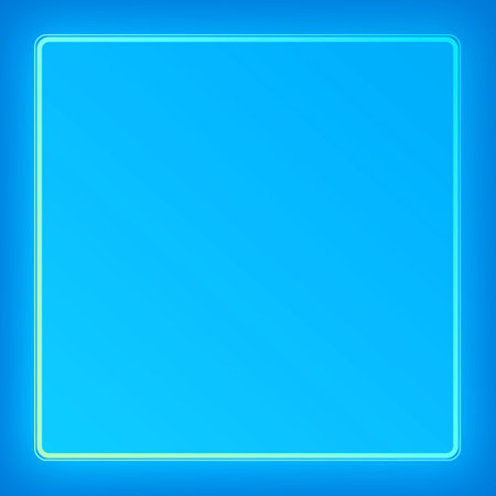 Neon frame for your design in blue colorの写真素材