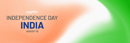 The background is in the colors of the Indian flag with a grainy texture. Indian Independence Dayの写真素材