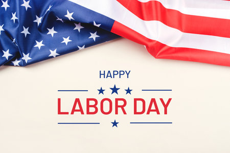 Labor Day Background. Greeting card, background, banner with American National flag.の写真素材