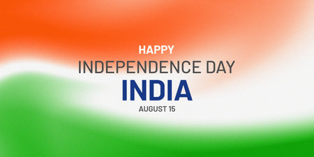 The background is in the colors of the Indian flag with a grainy textureの写真素材
