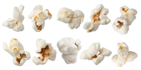 Popcorn flakes isolated on a white backgroundの写真素材