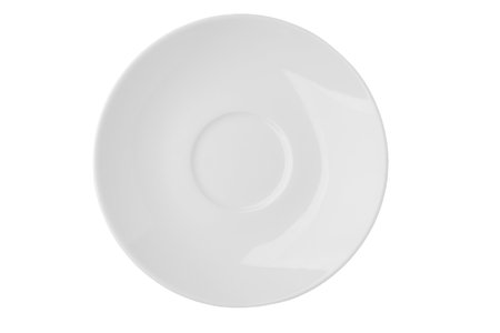 An empty plate on a white background.の写真素材