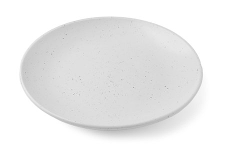 An empty plate on a isolated on white background.の写真素材