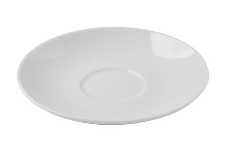 An empty plate on a isolated on white background.の写真素材