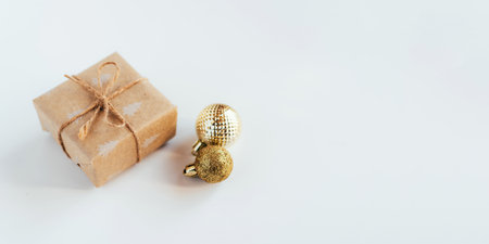 Christmas gift box on white background