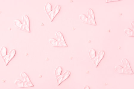 Valentine's day concept. Pink hearts on pink background.の写真素材