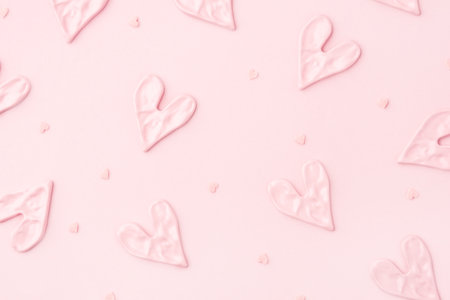 Valentines day concept. Pink hearts on background.