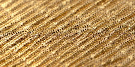 A close-up shot of gold sequin fabric for backgrounds or design elements