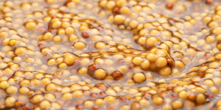 Dijon Mustard seeds. Close-up texture