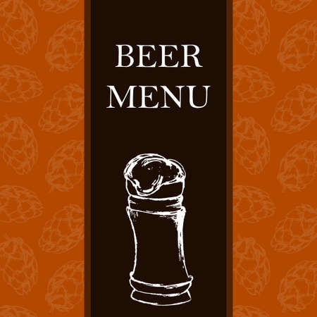 Beer menu Retro card or flyer.のイラスト素材