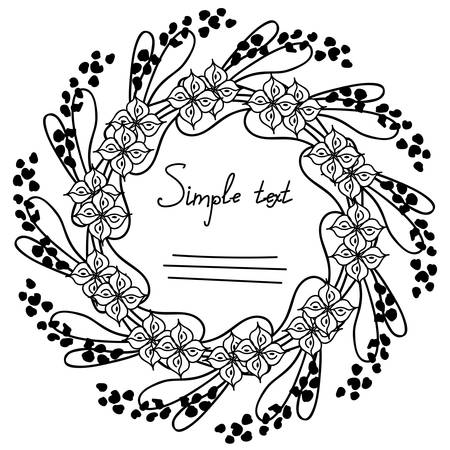 Round frame in vector. Card with a place for your text. Invitation card, save the date. Vector background.のイラスト素材