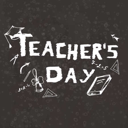 Teacher's day. School design with elements. Vector illustrationのイラスト素材