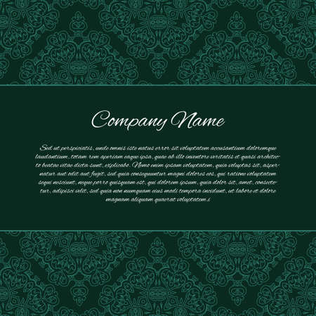 Vector ornate decor with place for text. Card for business in retro styleのイラスト素材