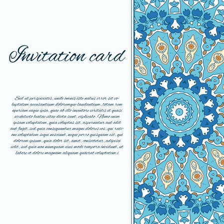 Vector ornate decor with place for text. Card for you in retro style. Card for greetings, invitations.のイラスト素材