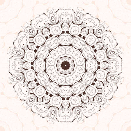 Abstract design element. Round mandala in vector. Graphic template for your design.のイラスト素材