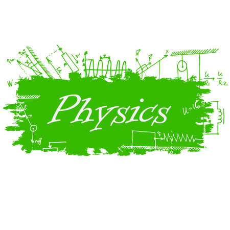 School background of school supplies. Physics design templateのイラスト素材